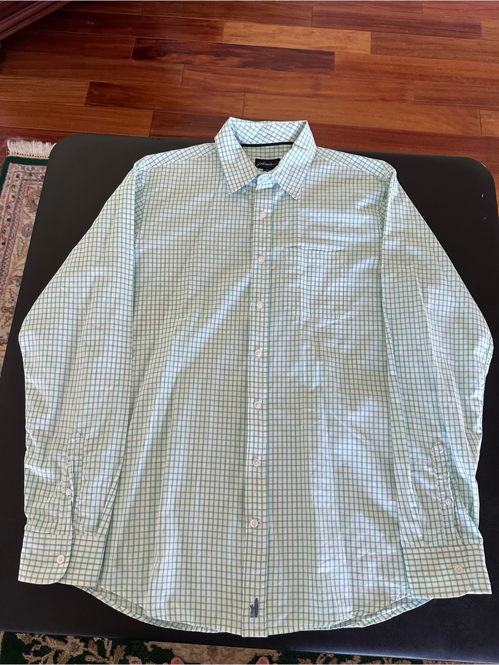 Johnnie - O Men's Green Check Button-Down Shirt Size XL